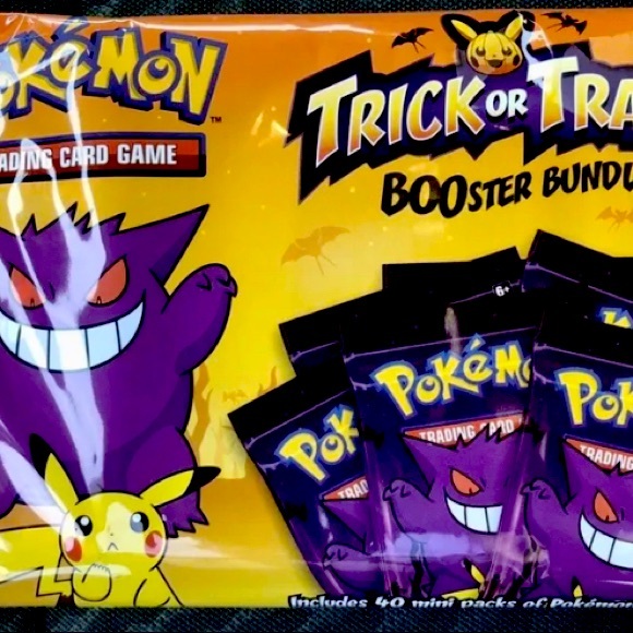 card trick pokemon packs 2023 or Trade Mimikyu & Pikachu Includes 40 mini packs of Pokmon TCG cards Each mini pack contains three cards Pokemon TCG Booster Bundle- Trick